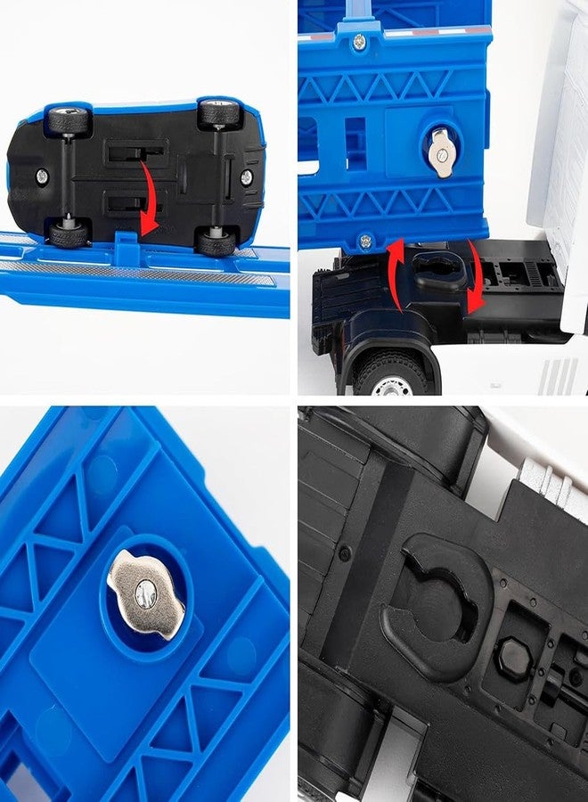 لعبة سيارة وشاحنة دارفيس ديوسون إيكوم 7 في 1 مع أصوات وأضواء، لعبة مقطورة نقل تعمل بالسحب للخلف للأطفال الأولاد - Image 5